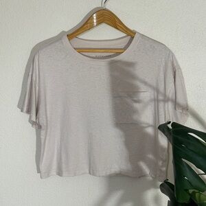 Everlane Pale Pink Cropped Pocket Tee